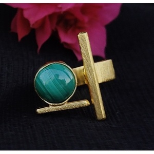 Adjustable Brass <b>Ring</b> Gold Plated <b>Labradorite</b> Gemstone Stylish and Trendy Stainless Steel Inlay Jewelry Gift for Any Occasion - Product Image 5