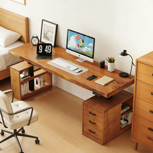 Solid Wood <b>Electric</b> <b>Standing</b> <b>Desk</b> DESK2-0068 Height Adjustable Computer <b>Desk</b> Natural Rectangular Finish - Product Image 1
