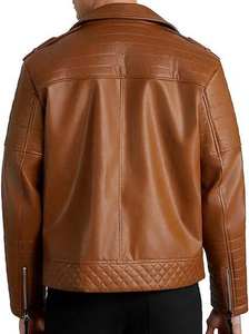 Chaquetas de Invierno Nuevas para Hombre, Servicio OEM Personalizado, Cuero Vacuno Transpirable de la Mejor Calidad, Color Marrón, Cuello Alto Personalizado, Estilo Vintage - Product Image 2