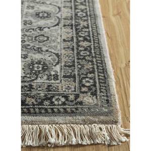 Alfombra de Lana Anudada a Mano del Extremo Oriente, 9x12, Gris y Negra, con Medallón Rectangular Abstracto, para Entrada, Pasillo, Modelo NKR-09 - Product Image 4