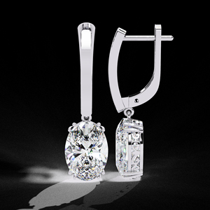 10K 14K 18K Yellow Gold <b>Dangle</b> Drop <b>Earrings</b> 1.50 Carat Each Moissanite Diamond - Product Image 5
