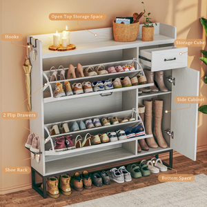 Modern 20 Pair Free Standing Solid <b>Wood</b> <b>Shoe</b> Storage Cabinet Entrance Extendable <b>Shoes</b> <b>Rack</b> for Hotels - Product Image 4