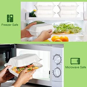 Vente en gros de récipients de repas jetables en bagasse de 9x6 pouces avec couvercle biodégradable paquet de 50 pièces fabriqués en Inde - Product Image 4
