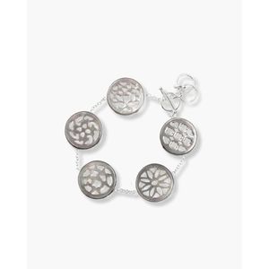 Pulsera Redonda Hueca con Cierre de Palanca, Bañada en Rodio - Product Image 1