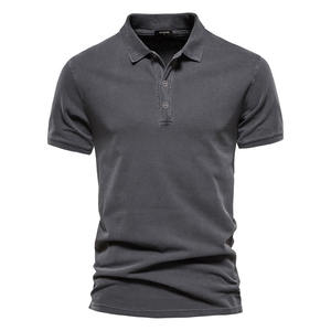 Polyester Coton POLO Mode Casual Hommes Solide Couleur Polo À Manches Courtes pour Hommes - Product Image 4