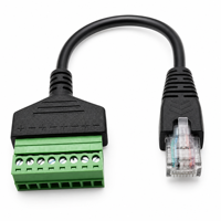 Kabel Adaptor RJ45 Male ke Terminal Blok Sekrup 8 Pin Tanpa Solder 30cm Konverter Ethernet Tembaga Murni untuk Kamera CCTV PC