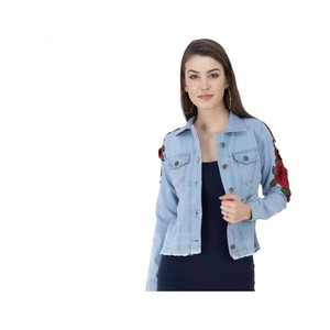 Women's Unique Casual Denim Jeans <b>Jacket</b> New Streetwear Fashion for Fall Winter & Spring Washed Coat for Ladies - Product Image 2