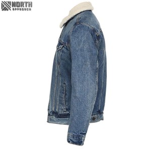 Veste en jean pour hommes de haute qualité avec fourrure Sherpa à l'intérieur vestes en denim au design personnalisé pour hommes - Product Image 3