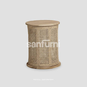 Renatta <b>Stool</b> Contemporary Modern Rattan Teak Mahogany Mindi Sungkai Mango Jackfruit Ash Birch Beech Oak Meranti Indonesian <b>Wood</b> - Product Image 1