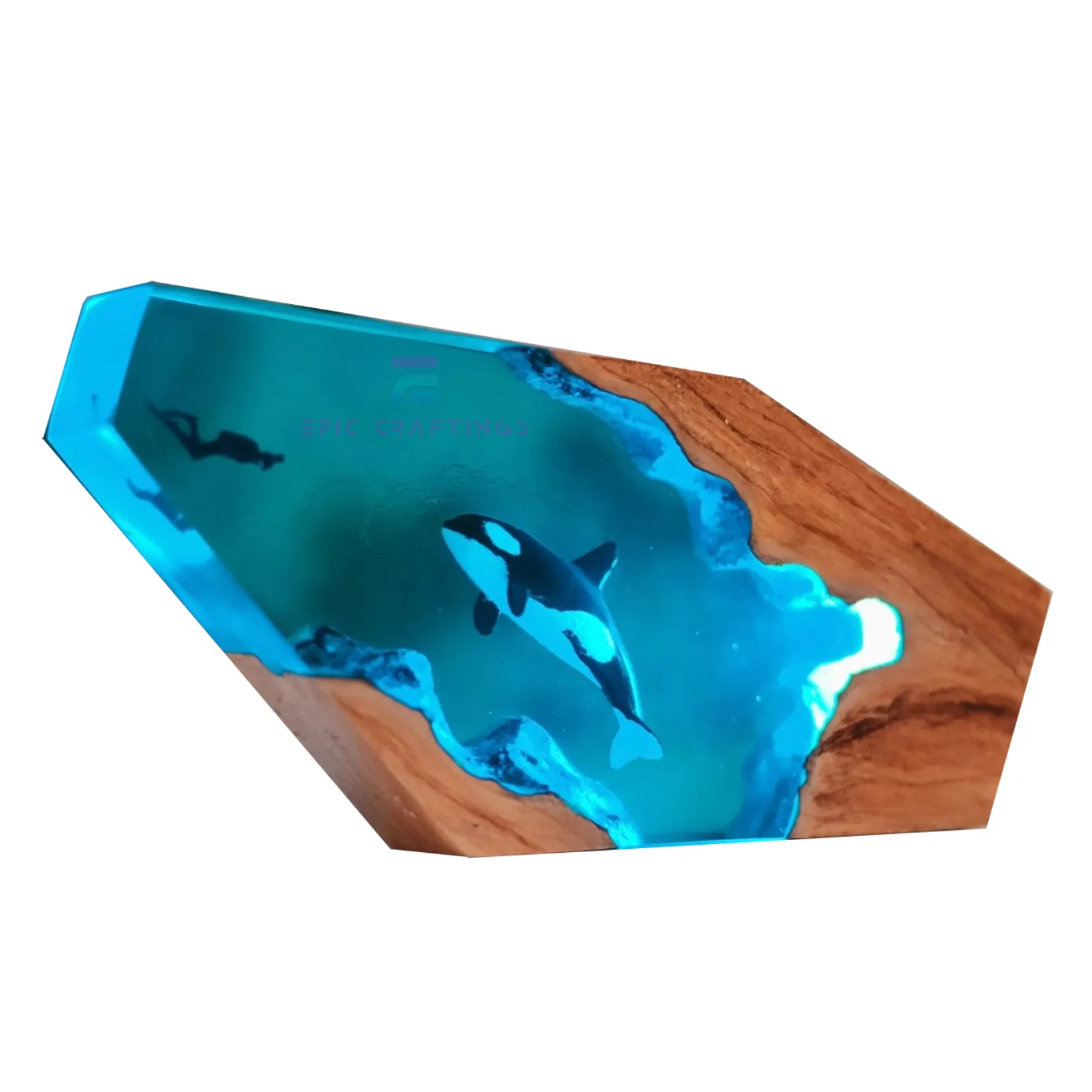 Kunden spezifische Epoxy Marine World Resin Ocean Nachtlicht Tisch lampe Kreatives Weihnachts geschenk Home Decoration Geburtstags geschenk für Mama