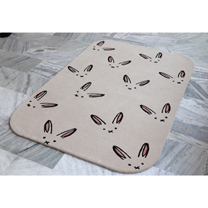 Tapis en laine de lapin anti-dérapant moderne fait à la main tapis tufté à la main à motifs personnalisés pour adultes salon chambre hôtels maison inde - Product Image 1