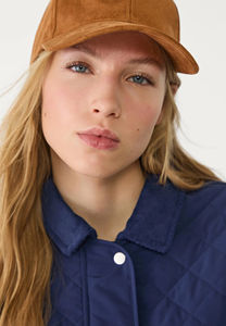 Meilleure vente OEM Veste matelassée bleue pour femme avec fermeture éclair complète conception à bulles en toile solide support à bouton-pression poignets en peau de mouton tricot long - Product Image 3