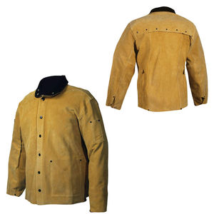 Veste de soudage en cuir par Quick Leather Vestes de soudage en cuir de vachette fendu résistant aux flammes pour hommes et femmes - Product Image 4