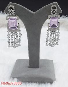 Conjunto de fiesta de boda de diseñador para mujer, collar nupcial de piedra AD, pendientes, accesorios de latón de inspiración étnica para ocasiones especiales - Product Image 4