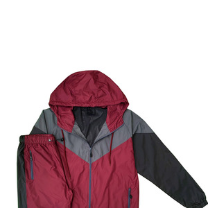 Ensemble de survêtement décontracté unisexe à capuche, veste coupe-vent légère, pantalon, 100% nylon, vêtements de sport, jogging, fitness, 2 en 1 - Product Image 5
