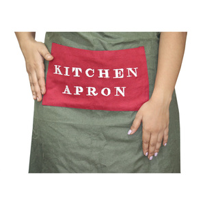 Delantal de cocina de algodón de proveedor indio Diseño de bordado Delantal de cocina de alta calidad para promoción de Marca - Product Image 2