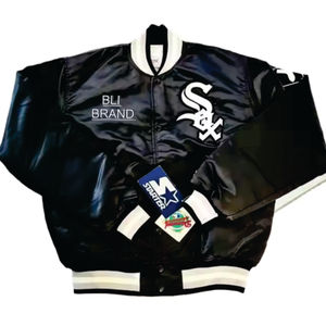Chaquetas de satén personalizadas para hombre Chaqueta de equipo deportivo de satén de béisbol Tasa de venta total 2025 Chaqueta de satén - Product Image 1