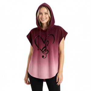 Sweats à capuche pour femmes avec dégradé de couleurs élégant Ourlet rond Tailles personnalisées Imprimés Coton de qualité supérieure Prix de gros en vrac Sweats à capuche sans manches - Product Image 1