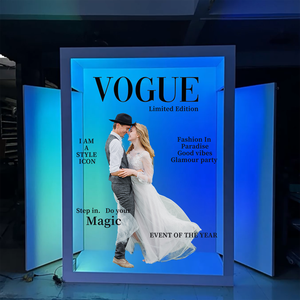 Caja de fotos transparente de acrílico para revistas, panel transparente con fondo personalizado para exhibición de fotografía en bodas, eventos y fiestas. - Product Image 1