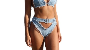 Shorts de Mezclilla Mini de Cintura Alta para Mujer, Verano, Sexy, para Fiesta, Corte Regular, Casual Chic - Product Image 2