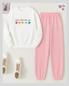 Ensemble de survêtement personnalisé avec impression délavée, survêtement en molleton avec pantalon et sweat-shirt, pantalon délavé à l'acide, ensemble de survêtement court pour femmes - Product Image 3