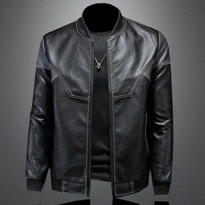 Chaquetas de Cuero Sintético de Moda para Otoño e Invierno, Chaquetas Casuales de Moda para Hombre con Cuello de Béisbol, Impermeables - Product Image 4