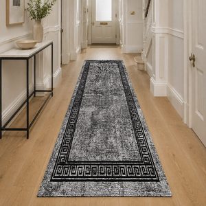 RUGS DEPOT LXDP-0194 Wholesale Charcoal Grey Marble Effect Digital Printed Machine Washable Chenille Area Rug Non <b>Slip</b> - Product Image 5