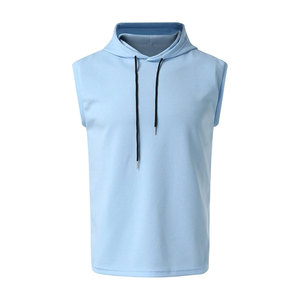 2025 <b>Men's</b> Casual Sportswear Tank Top Wholesale Custom Logo <b>Sleeveless</b> <b>Hoodies</b> Blank Oversized Athletic Polyester Plus Size - Product Image 1