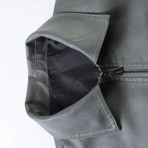 Veste en cuir PU teint pour homme, taille plus, coupe-vent, hip-hop, varsity, avec design tissé, épaisse pour l'hiver, design personnalisé - Product Image 4