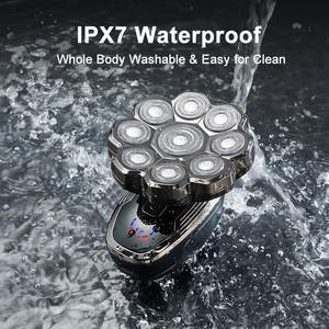 Afeitadora Eléctrica Ergonómica Giratoria para Hombres Calvos, Uso en Seco/Húmedo, Impermeable IPX7, con Pantalla LED para Cara y Cuerpo - Product Image 4