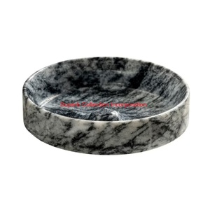Fancy Black Marble Fruit <b>Bowl</b> With Unique Hand-Carved Metal <b>Salad</b> <b>Serving</b> <b>Bowl</b> For Modern Kitchen & Dining Excellent Price - Product Image 3