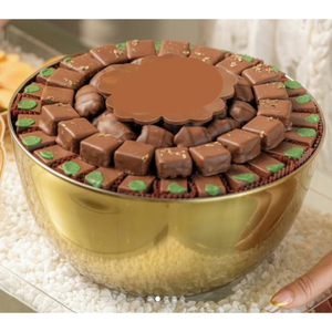 Cuenco de servidor dulce de Metal dorado de calidad de lujo, cuenco de Chocolate, soporte para postres dulces, plato para servir Chocolate a la venta - Product Image 1