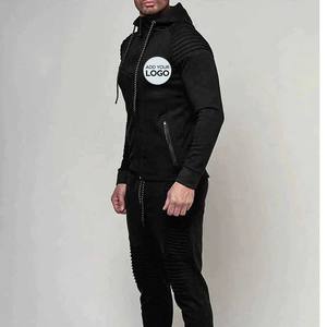 Chándal atlético para hombre Sudadera con capucha y cremallera completa Gimnasio y ropa informal Chándales - Product Image 1