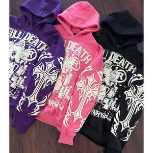 Sudaderas con capucha Hombres Gráfico Pullover Sudadera con capucha Streetwear Manga larga Top con capucha con estampado cruzado Hasta la muerte Diseño Múltiples colores - Product Image 5