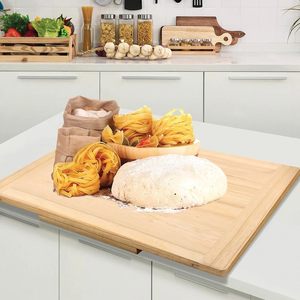 Tavola da pasticceria in legno di abete 80x48 cm con bordi arrotondati antiscivolo per preparare dolci con pane per Pizza! - Product Image 3