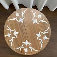 Plateau de service en bois fait main, design élégant et moderne en nacre, écologique, spécial Ramadan, pour chocolats et douceurs, décoratif