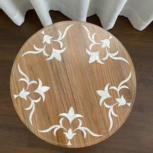 Plateau de service en bois élégant et moderne avec un design en nacre, spécial Ramadan, plateau à bonbons décoratif, vaisselle quotidienne utile - Product Image 5