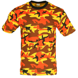 T-shirt 100% coton de haute qualité, design personnalisé, t-shirt à manches courtes à col rond camouflage pour homme - Product Image 6