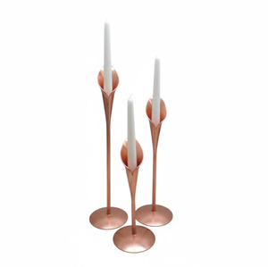 Candelabro Moderno de Aluminio Color Oro Rosa, Forma Ovalada, Decoración Creativa de Metal para el Hogar y Centro de Mesa para Bodas - Product Image 5
