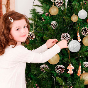 Set di 24 Mini Palline di Natale in PVC Oro e Argento Personalizzabili, Eleganti Decorazioni per la Casa con Confezione Regalo - Product Image 2