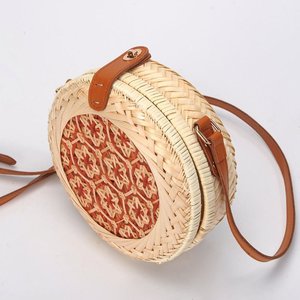 Round <b>handbag</b> made from 100% natural bamboo, sophisticated and durable, used as a gift for ladies - Product Image 5