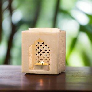 Brûleur à mazout en treillis de fleurs de marbre Design élégant pour la décoration intérieure et la détente - Product Image 3