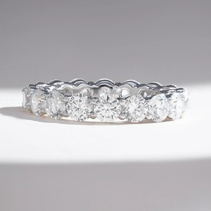 Anillo de Diamantes Cultivados en Laboratorio con Certificación IGI, Corte Brillante Redondo, Banda Completa de Eternidad, Oro Blanco de 18K, Anillo de Aniversario de Bodas para Mujer - Product Image 4