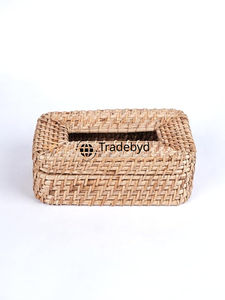 ที่ใส่กระดาษทิชชูทรงสี่เหลี่ยมลายหวายธรรมชาติสุดพรีเมียม ดีไซน์ทันสมัยสำหรับใช้ในบ้าน จากเทรดบายดี - Product Image 4