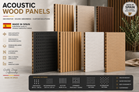 Paneles Acústicos de Madera VIMACOUSTIC, Paneles de MDF Perforados y Ranurados, Absorbentes de Sonido, para Pared/Techo, Diseño Minimalista para Sala de Estar, NRC 0.9