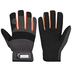 Gants de travail d'hiver de qualité supérieure, en cuir synthétique noir et gris, pour mécaniciens, pour temps froid, avec lumière LED pour travaux routiers - Product Image 1