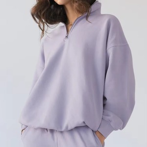 Nuevo personalizado de alta calidad de las mujeres gota hombro acanalado Ajuste de lana en blanco Crop Top pulóver sudadera sudaderas con capucha - Product Image 1