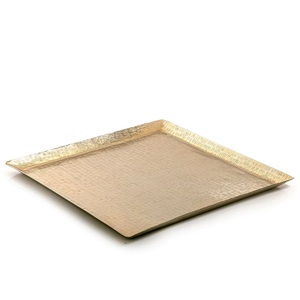 Bandeja de aluminio para frutas de forma curva, bandeja de aperitivos y comida de Metal chapada en oro para decoración del hogar y la cocina - Product Image 5