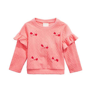 First Impressions Felpa rosa con applicazione fiocco per bambina, taglia 18M - Product Image 1