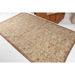 Turkish Rug, 0.4x8 ft Vintage Rug, <b>Brown</b> Red Floral <b>Wool</b> Rug - Product Image 4